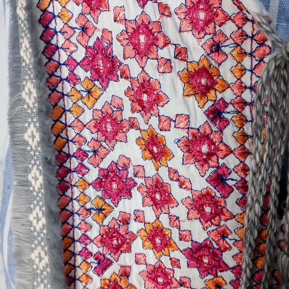 New Entro Mini Dress Women's Size M Blue Stripes Sleeveless 100% Cotton - Picture 3 of 7